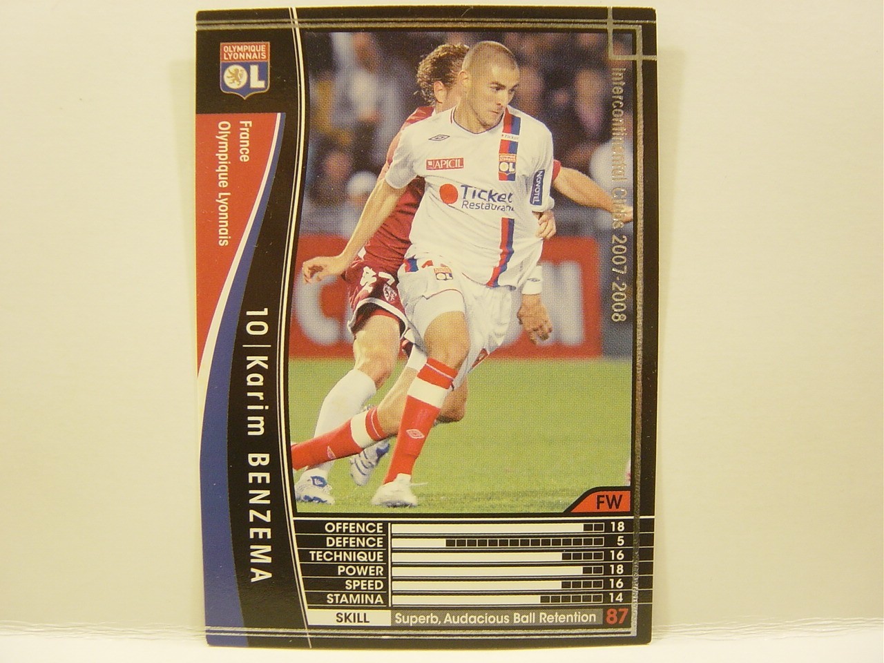 Panini WCCF 2007-08 Karim Benzema 1987 France　No.10 Olympique Lyonnais FW/ST#157