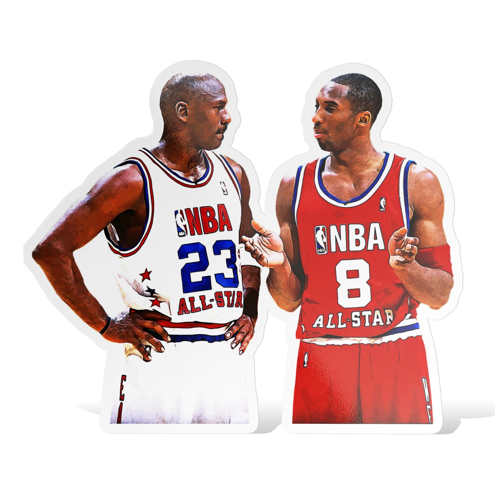 MJ & Kobe Bryant NBA All Stars Basketball Glossy Sticker Vinyl Laminate