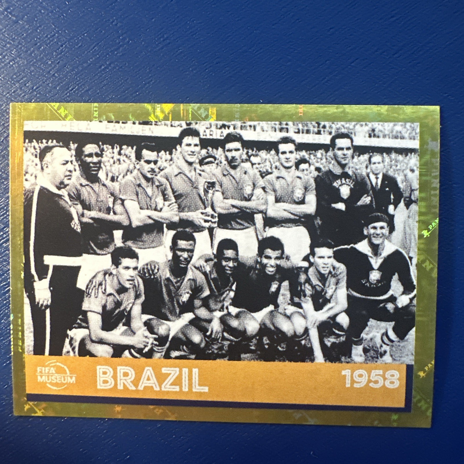 1958 Brazil National Team 2022 Panini World Cup Stickers Qatar Gold Foil #FWC21