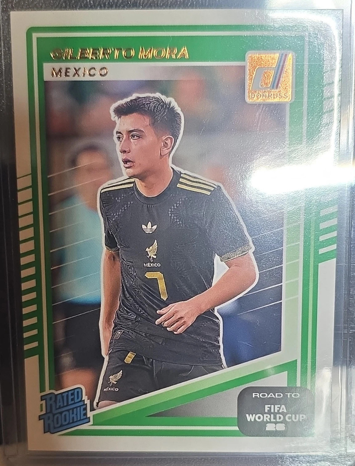 Gilberto Mora 2025-26 Donruss Road To FIFA World Cup Rated Rookie #214 Gold Foil