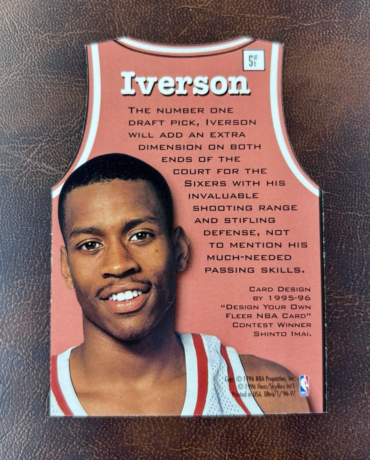 1996-97 Fleer Ultra Allen Iverson Fresh Faces Die-Cut #5 Rookie Card Insert