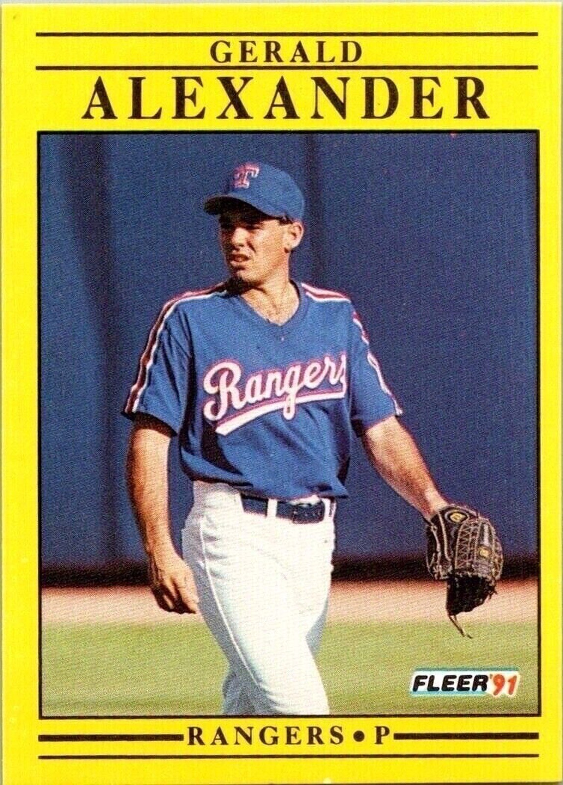 Gerald Alexander Texas Rangers 278 Fleer 1991 Baseball Card