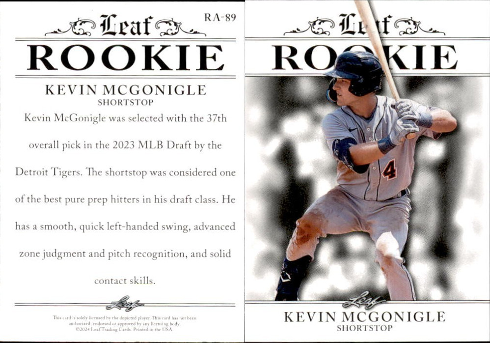 2025 Leaf ROOKIE ACHIEVEMENT KEVIN MCGONIGLE RA-89 DETROIT TIGERS