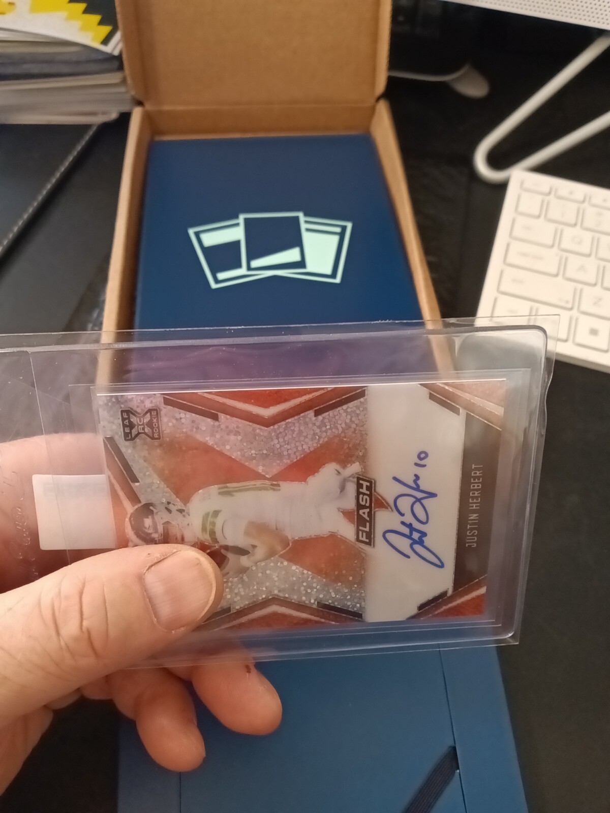 Justin Herbert 2020 Leaf Flash Orange Auto Rookie RC 10/10 SSP Wow See Pictures