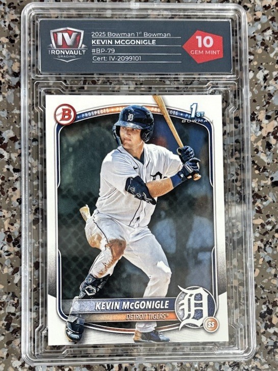 2025 Bowman Paper 1st Kevin Mcgonigle BP-79 Graded 10 Gem Mint Tigers Rookie RC
