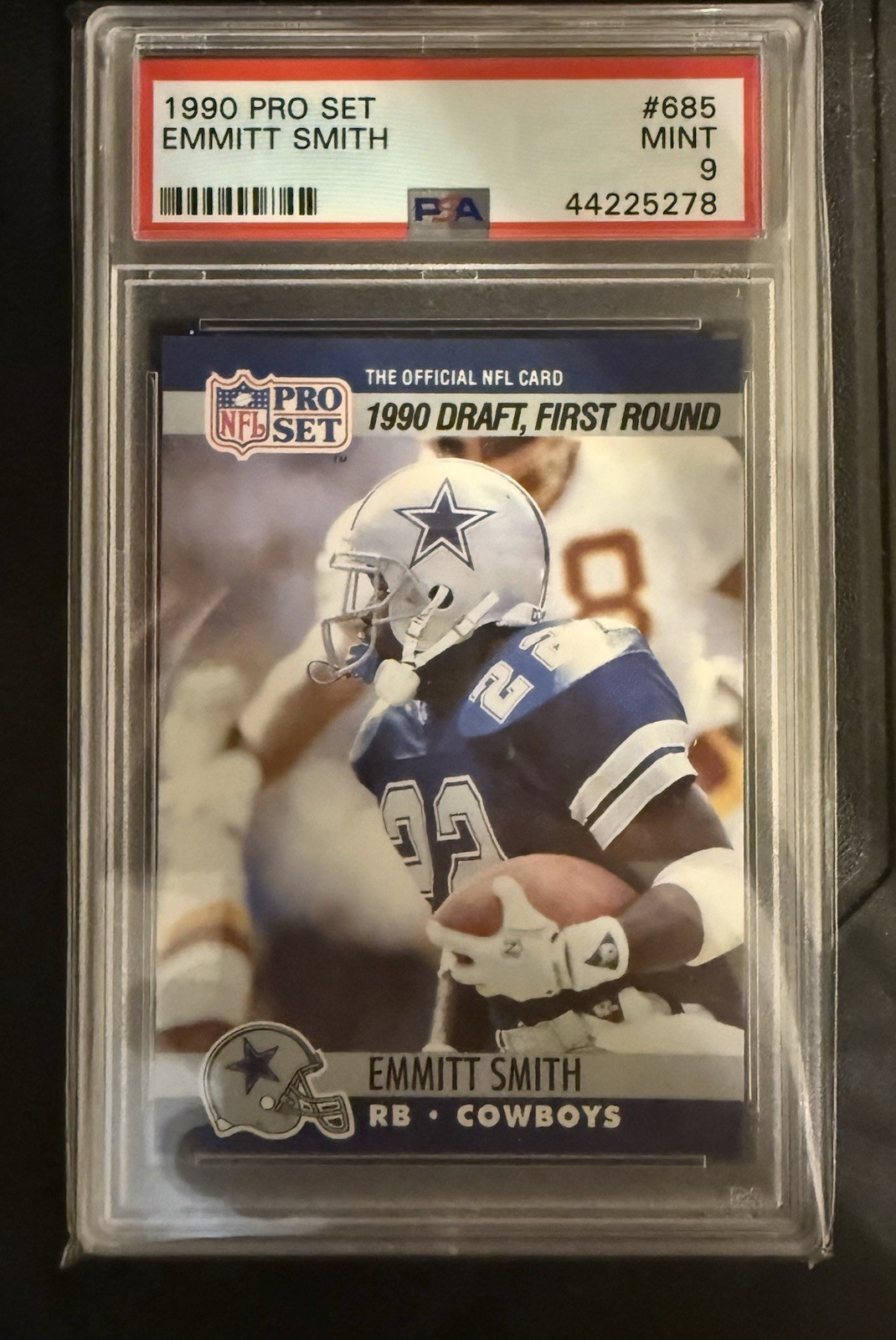 Pro Set 1990 Draft Rookie Emmitt Smith Dallas Cowboys #685 PSA 9 mint 🔥