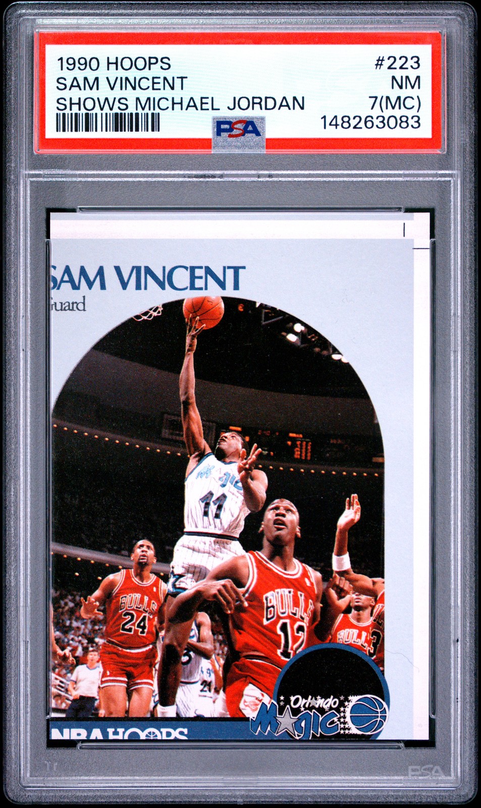 1990 HOOPS SHOWS MICHAEL JORDAN #223 SAM VINCENT PSA 7 MC