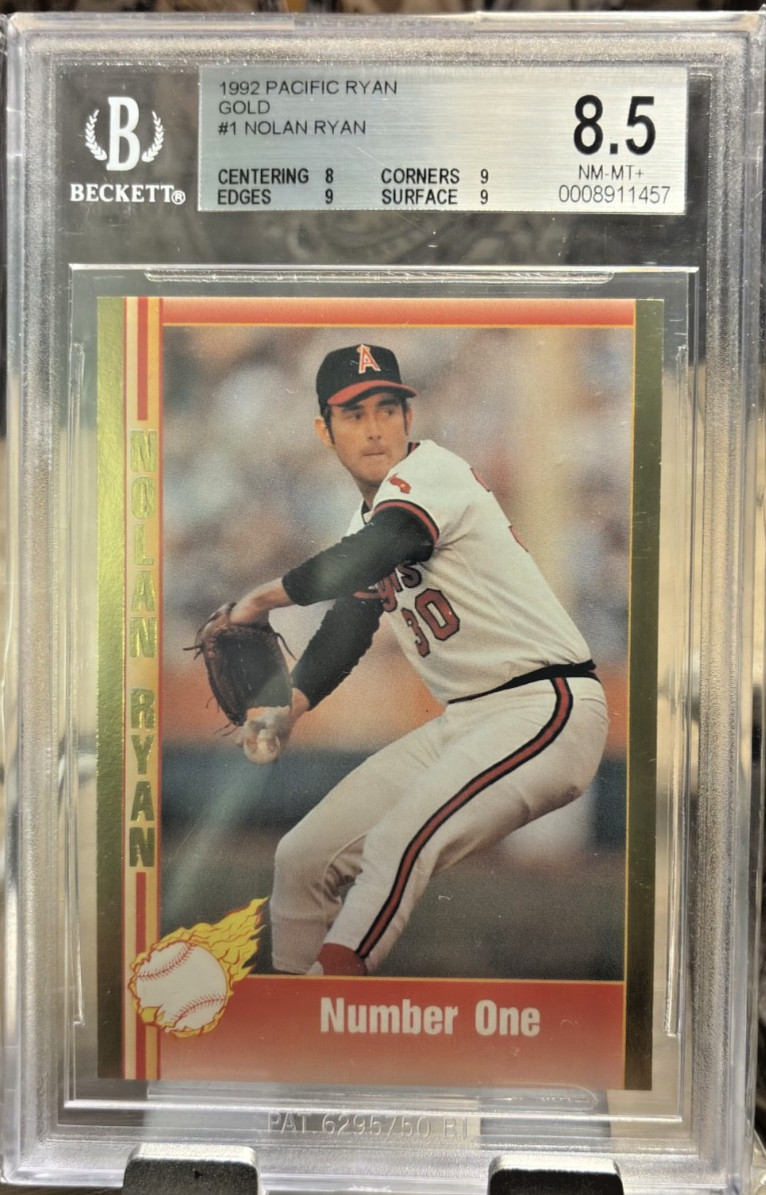 1991 Pacific Nolan Ryan card 1st No-hitter “Number One” Gold chase card BGS 8.5
