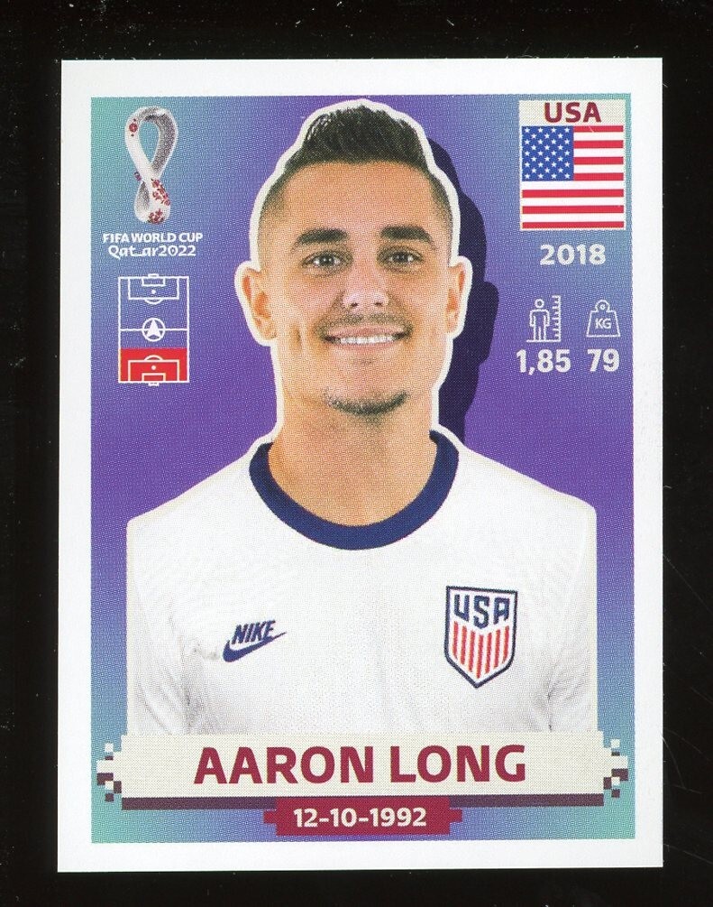 2022 Fifa World Cup Panini Sticker Qatar AARON LONG United States USA6