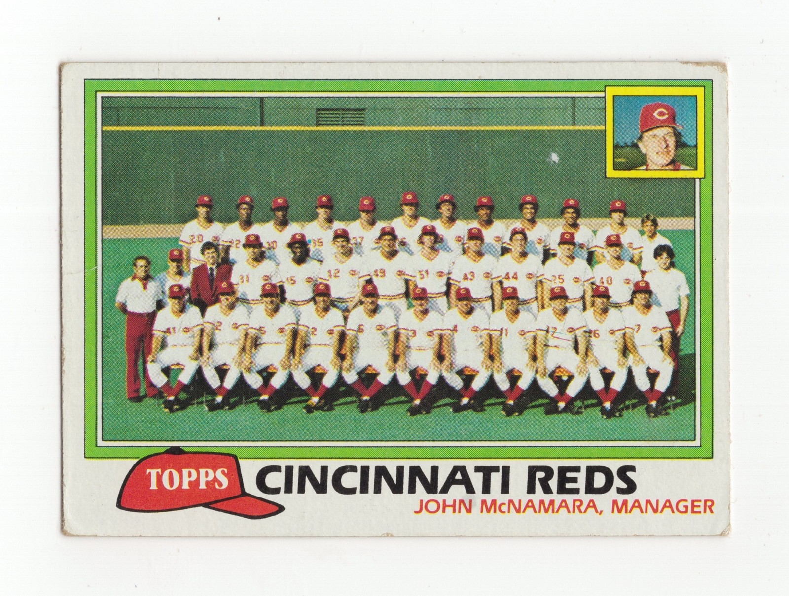 1980 Topps Cincinnati Reds John McNamara M #606 Team Checklists