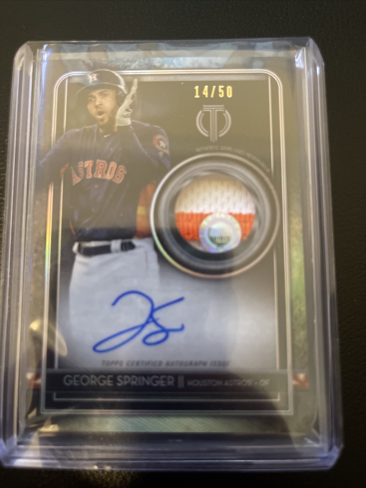 2020 Topps Tribute George Springer Autograph Patch Card /50 Houston Astros