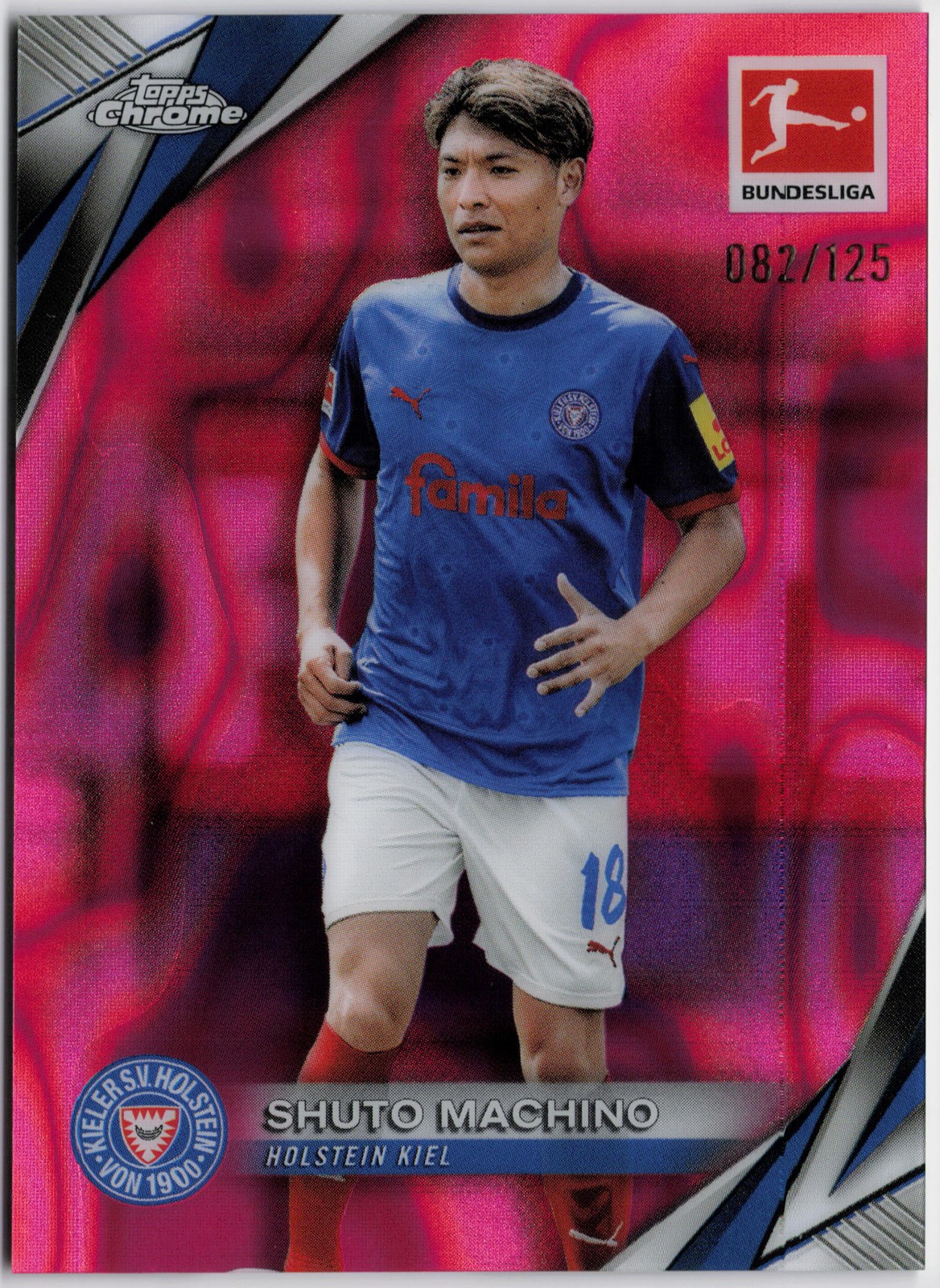2024-25 Topps Chrome Bundesliga #56 Shuto Machino Magenta Lava #/125