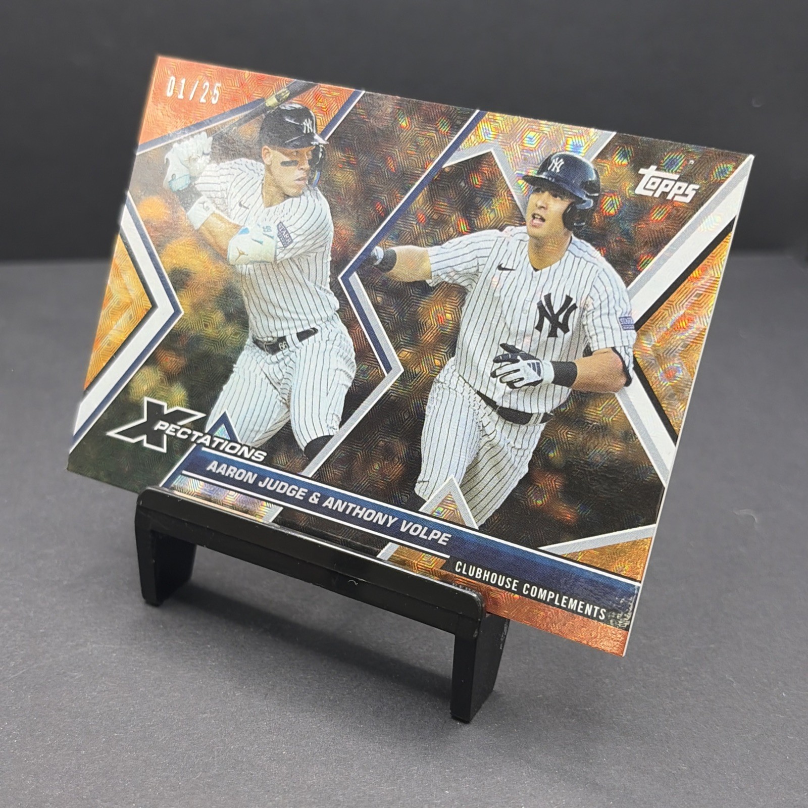 2023 Topps Xpectations #58 Aaron Judge / Anthony Volpe Circuit Citrus #/25