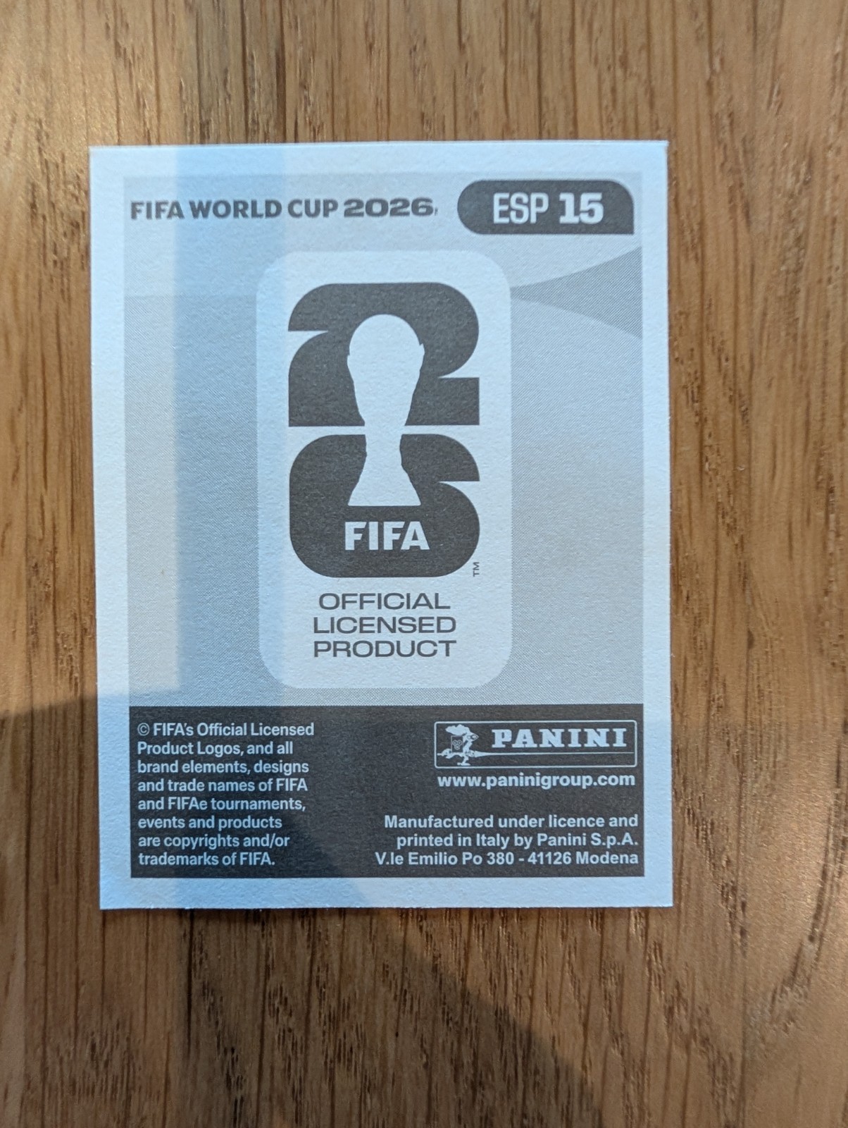 2026 Panini FIFA World Cup Lamine Yamal #ESP15 – Sticker Spain