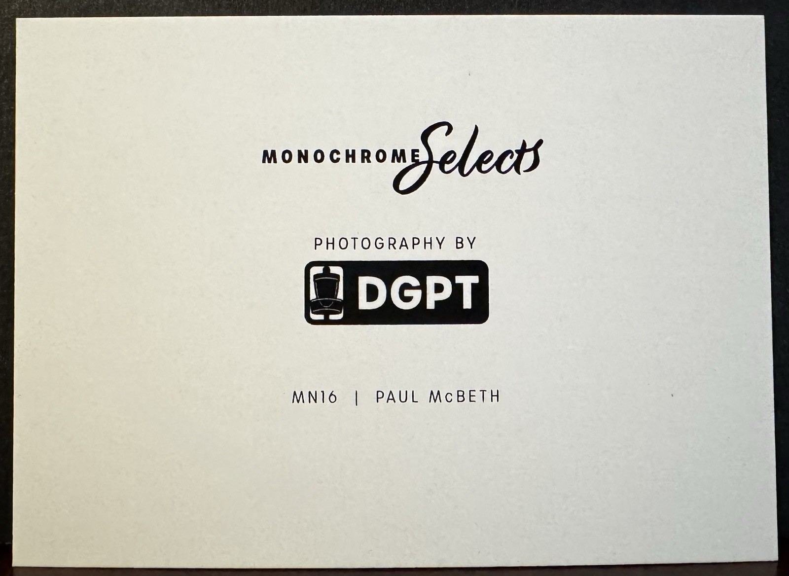 2025 DGPT Disc Golf Pro Tour Monochrome Selects MN16 Paul McBeth
