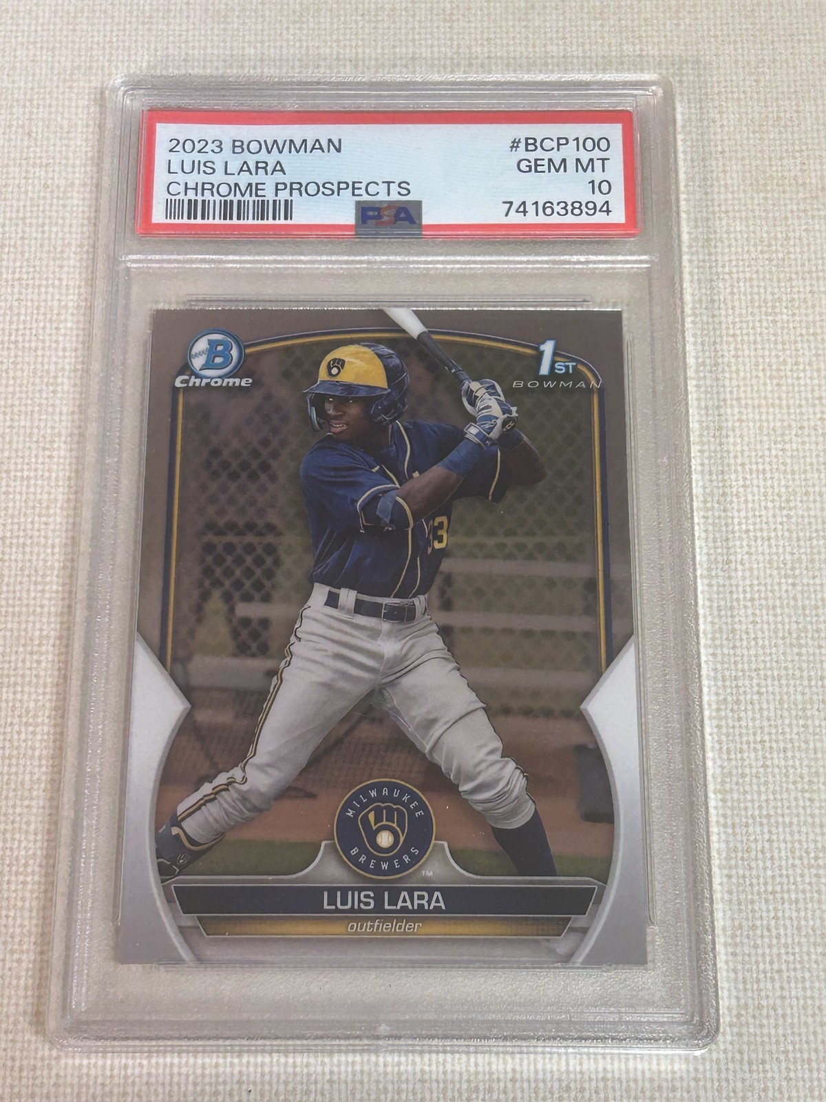 Luis Lara 1st 2023 Bowman Chrome Prospect PSA 10 #BCP100