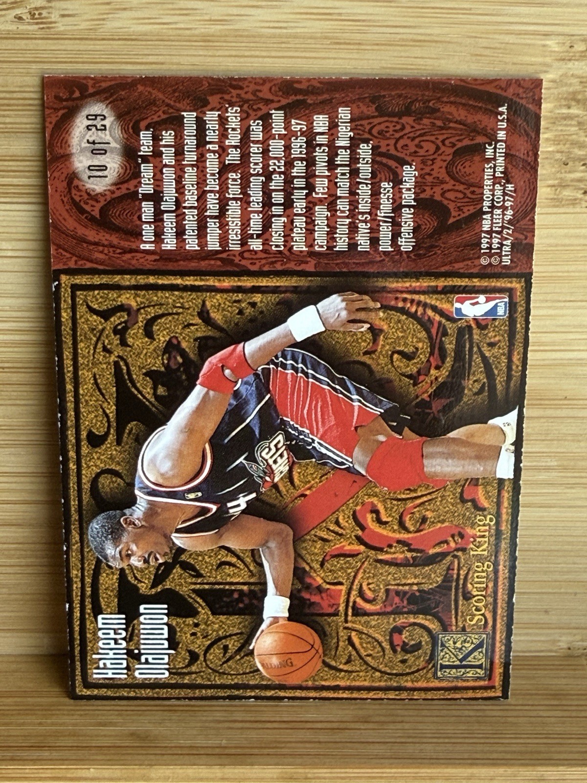 1996-97 Fleer Ultra Scoring King Hakeem Olajuwon #10 HOF 0n7h