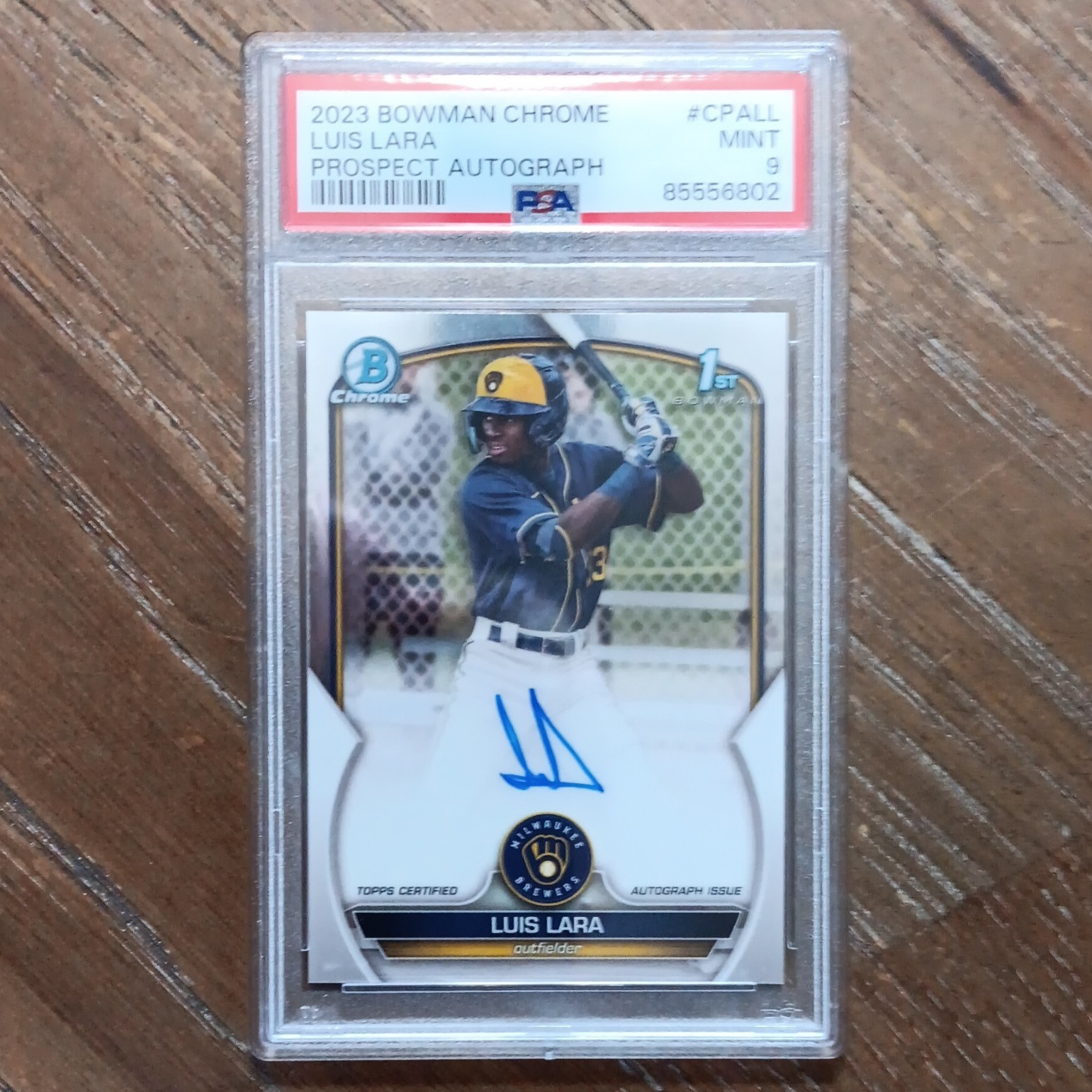 Topps 2023 Bowman Chrome Luis Lara 1st Bowman Prospect Auto PSA 9 #CPA-LL