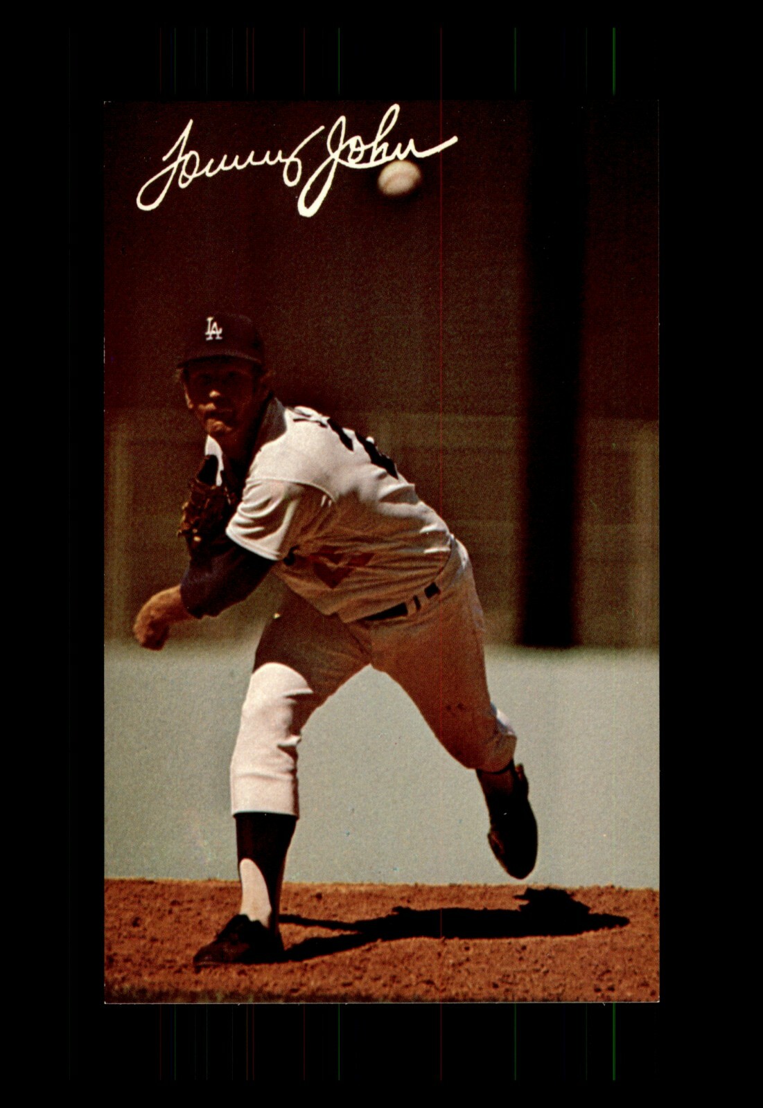 1976 Tommy John DODGERS 3-1/2 x 5-1/2 ORIGINAL COLOR PHOTO POSTCARD