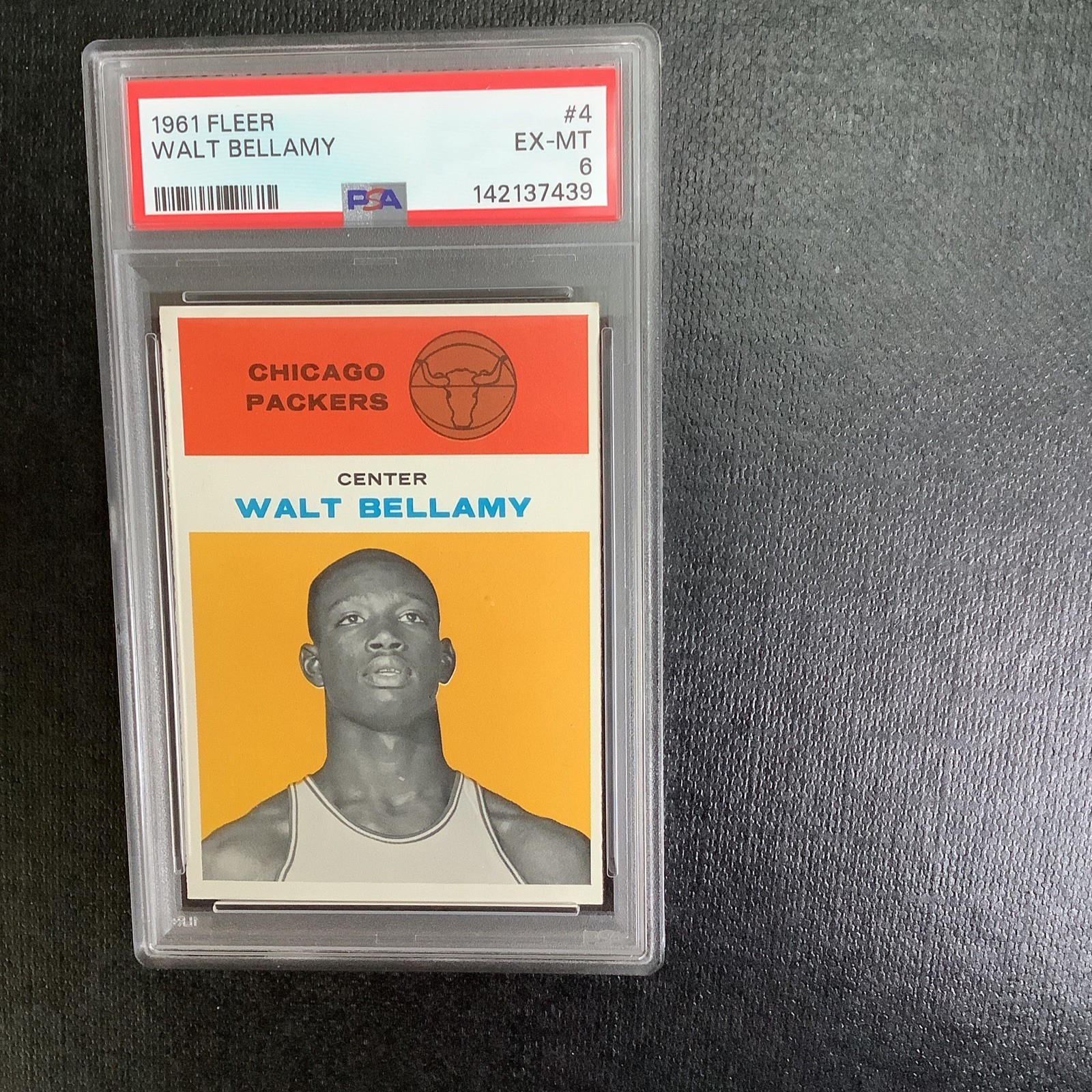 1961 Fleer #4 Walt Bellamy Psa 6 HOF Eye Popping Presentation Undergraded