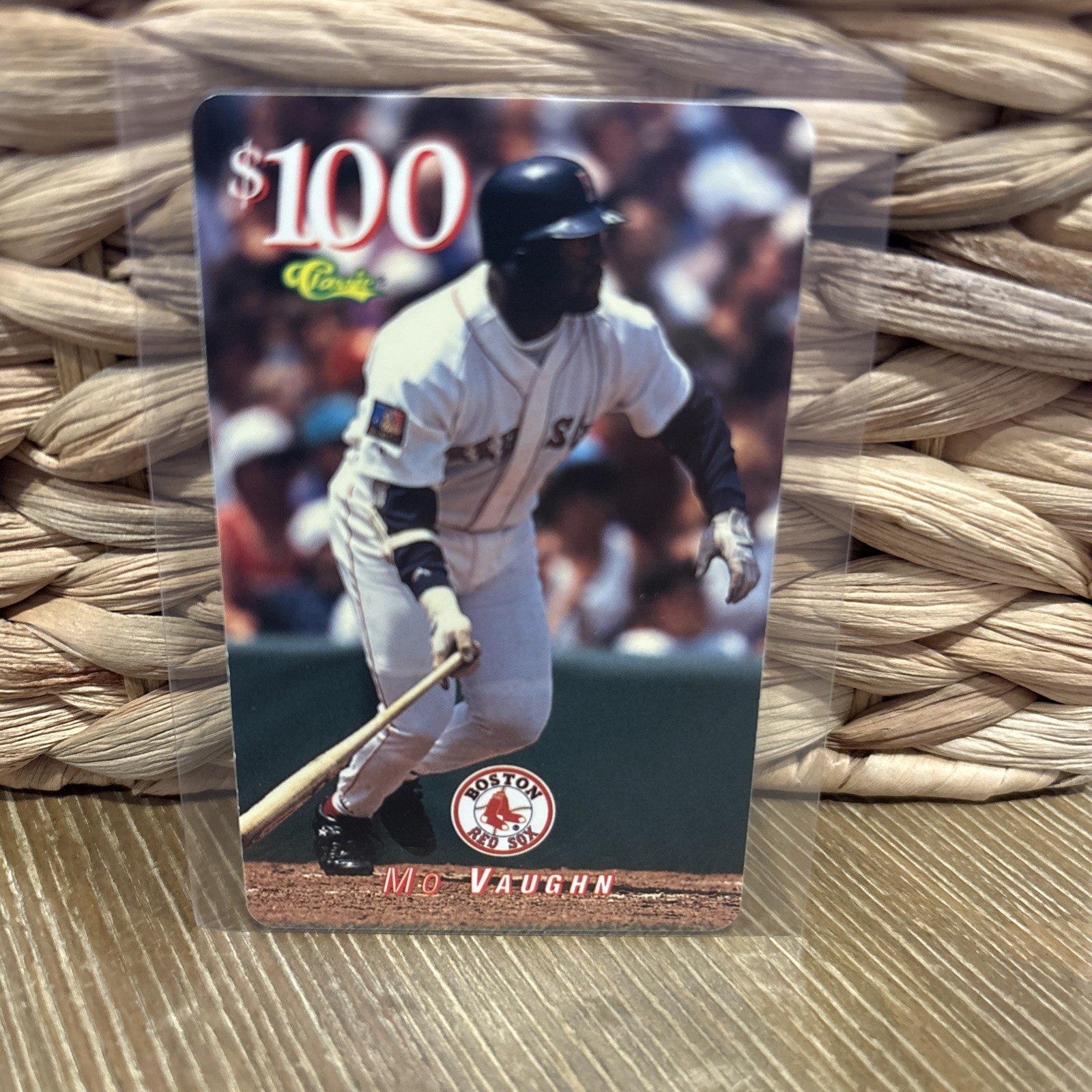 Mo Vaughn 1996 CLASSIC THE SCORE BOARD $100 MCI CALLING Card