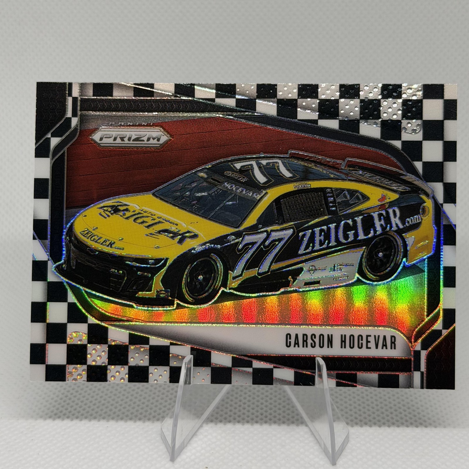 2025 Panini Prizm #144 Carson Hocevar Checkered Flag #/75