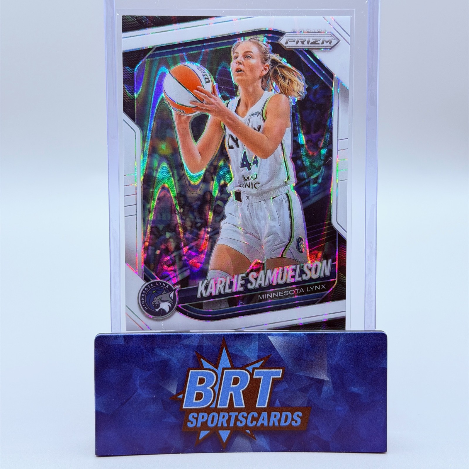 2025 Panini Prizm WNBA Karlie Samuelson White Seismic Prizms Minnesota Lynx #102