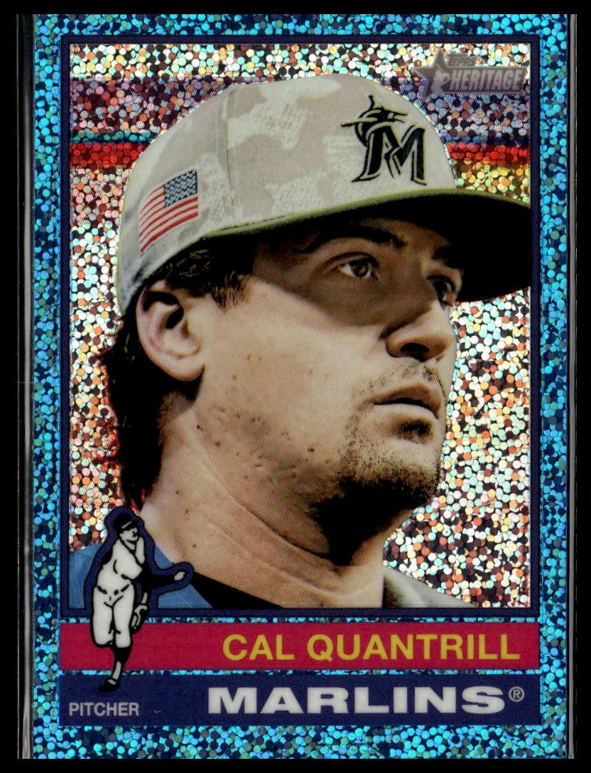 2025 Topps Heritage #501 Cal Quantrill Chrome Light Blue Sparkle Refractor