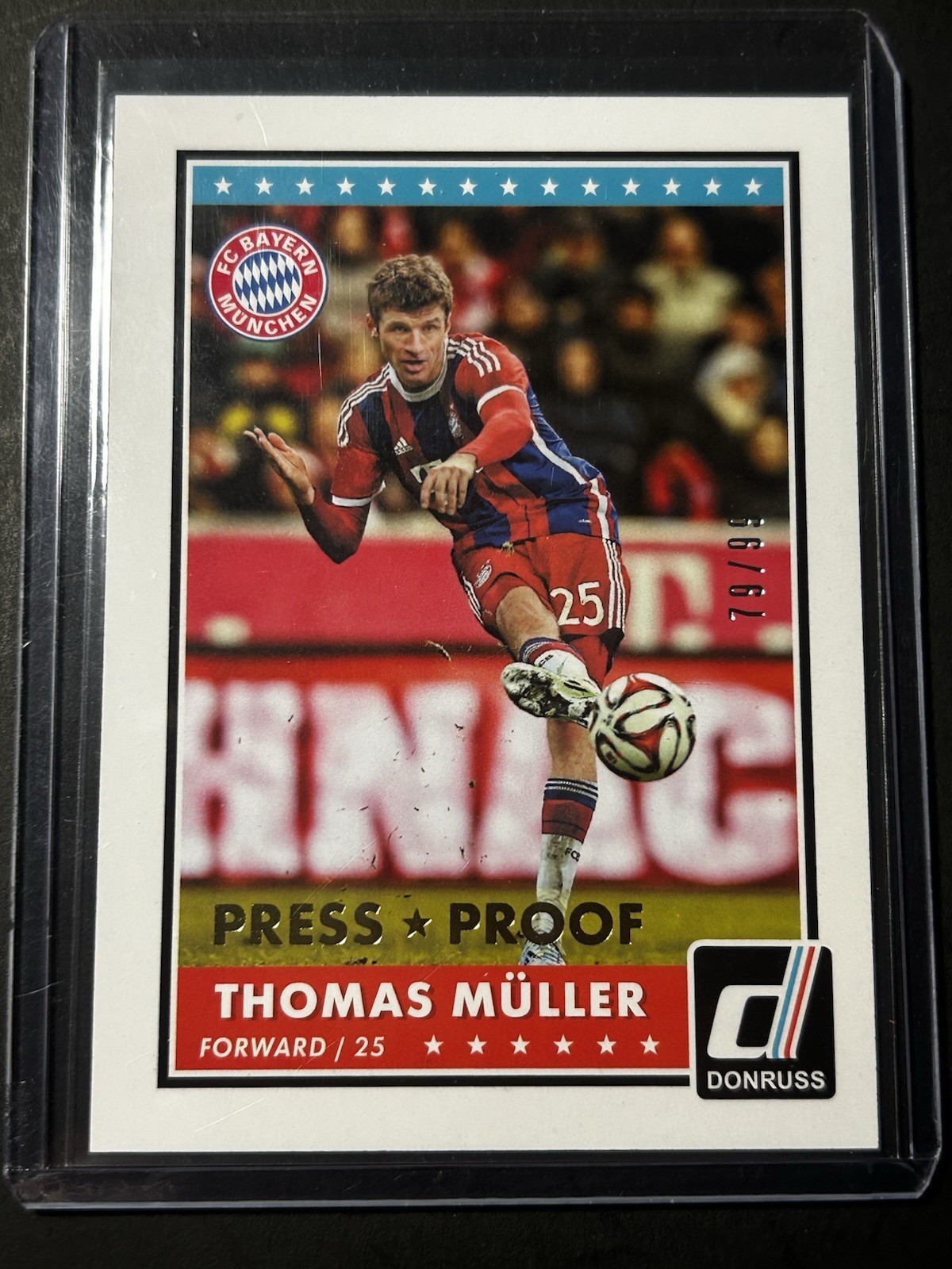 2015 Panini Donruss Press Proof Gold /99 Thomas Muller Bayern Munich Germany