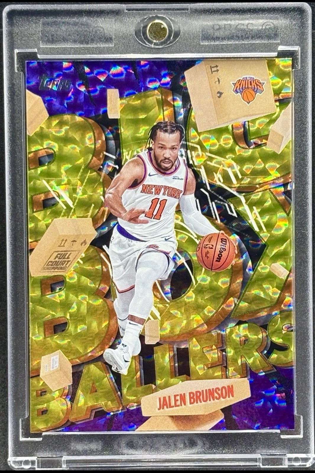 Jalen Brunson RARE GOLD CRACKED ICE REFRACTOR INVESTMENT CARD TOPPS KNICKS MINT