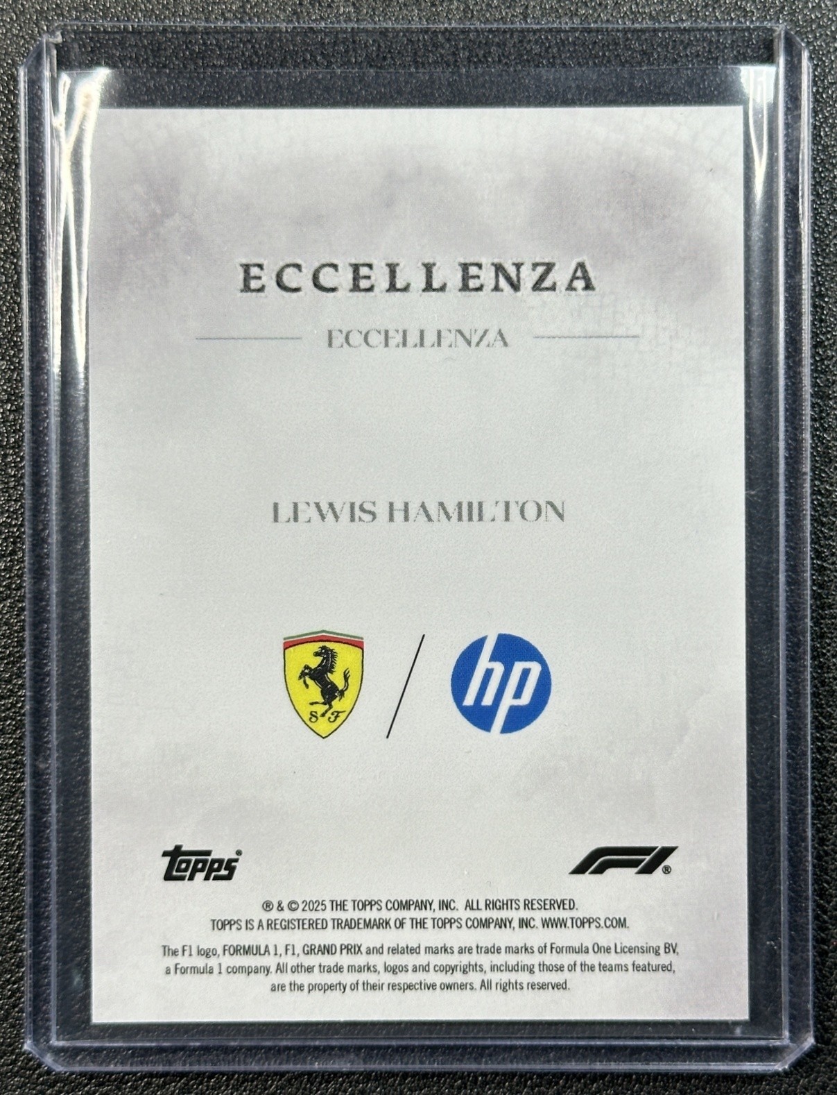 LEWIS HAMILTON 2025 TOPPS ECCELLENZA F1 #NNO EMERGING STARS TREASURE SUPER RARE