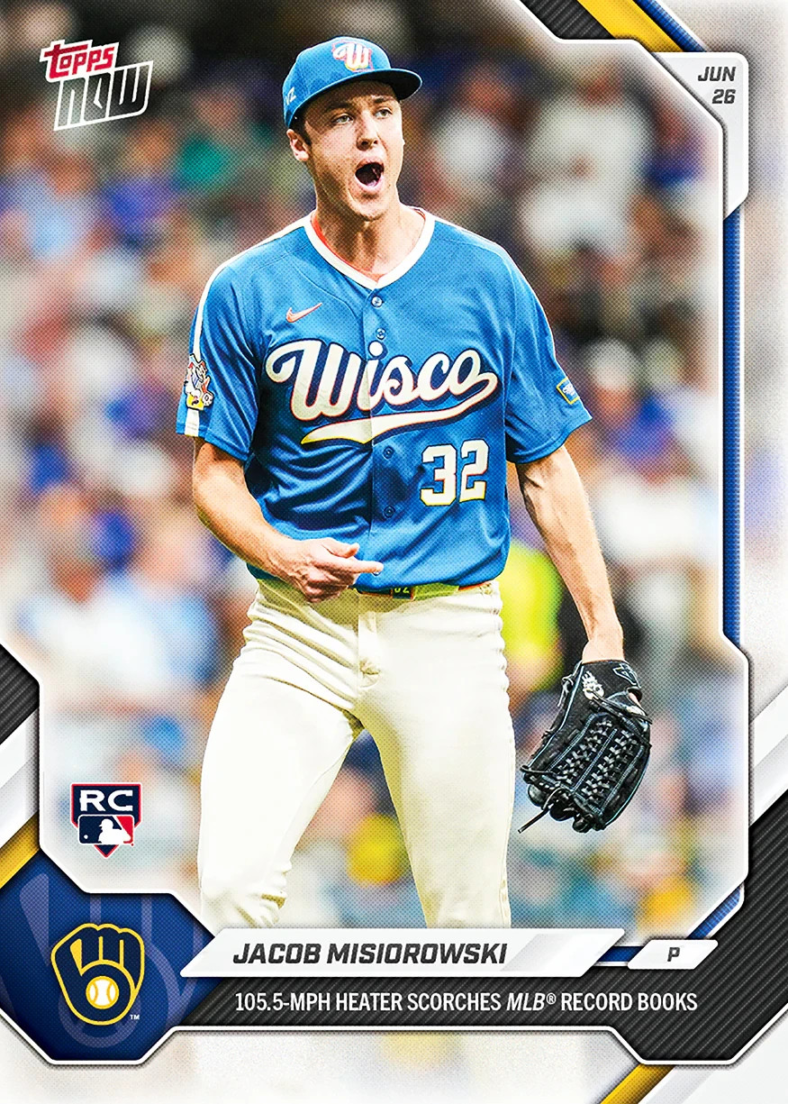 Jacob Misiorowski – 2026 MLB Topps NOW – Card 383 105.5-MPH RC – Presale