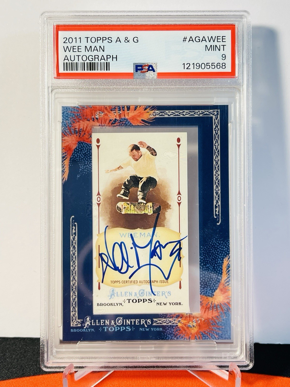 2011 Topps Allen Ginter Wee Man Jason Acuna Auto Blue Mini Jackass MTV PSA 9
