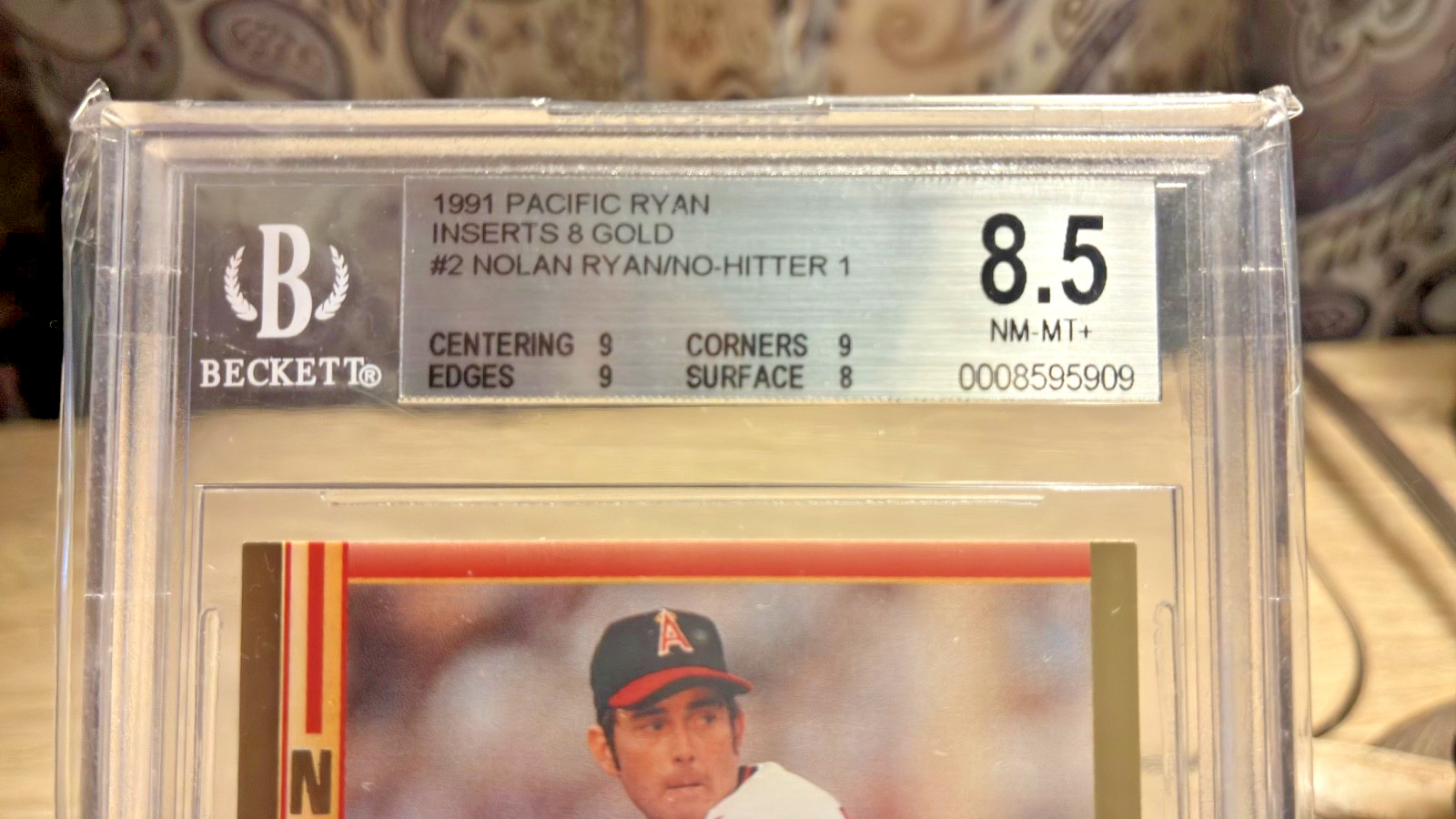 1991 Pacific Nolan Ryan card 1st No-hitter “Number One” Gold chase card BGS 8.5