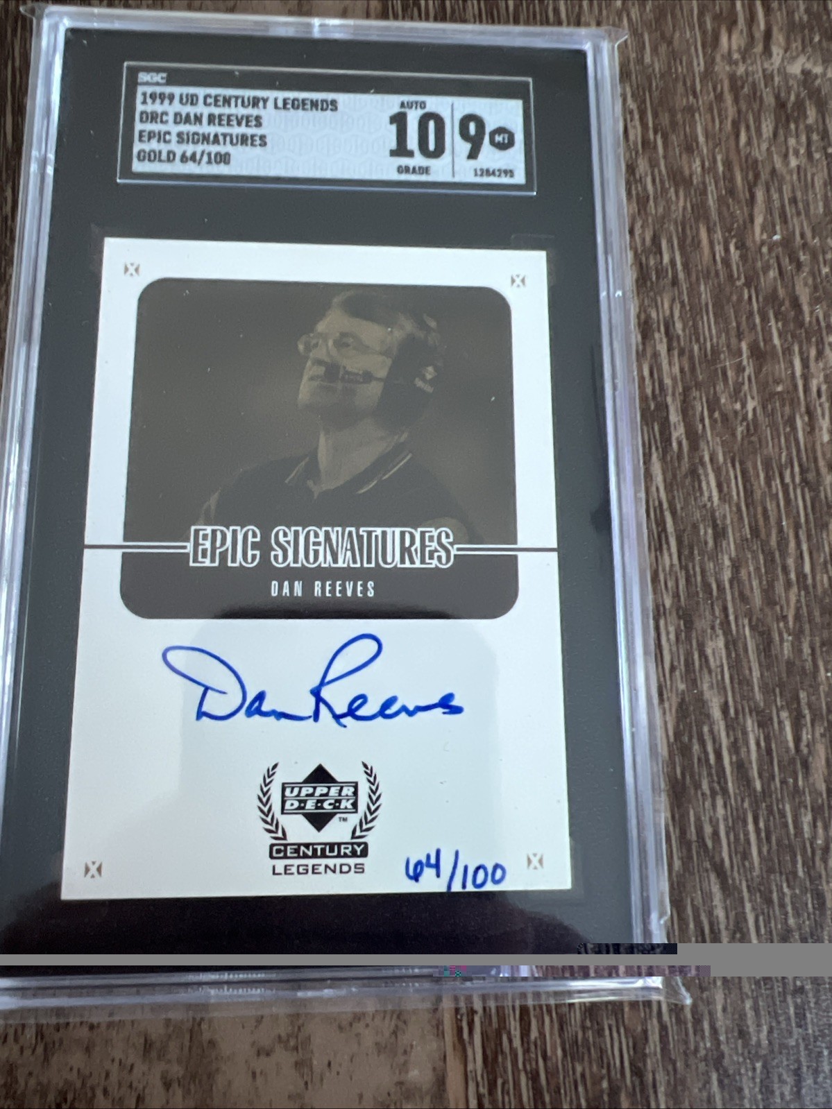1999 Century Legends Dan Reeves Epic Signatures Gold /100 Sgc 9 W 10 Auto Pop 1!