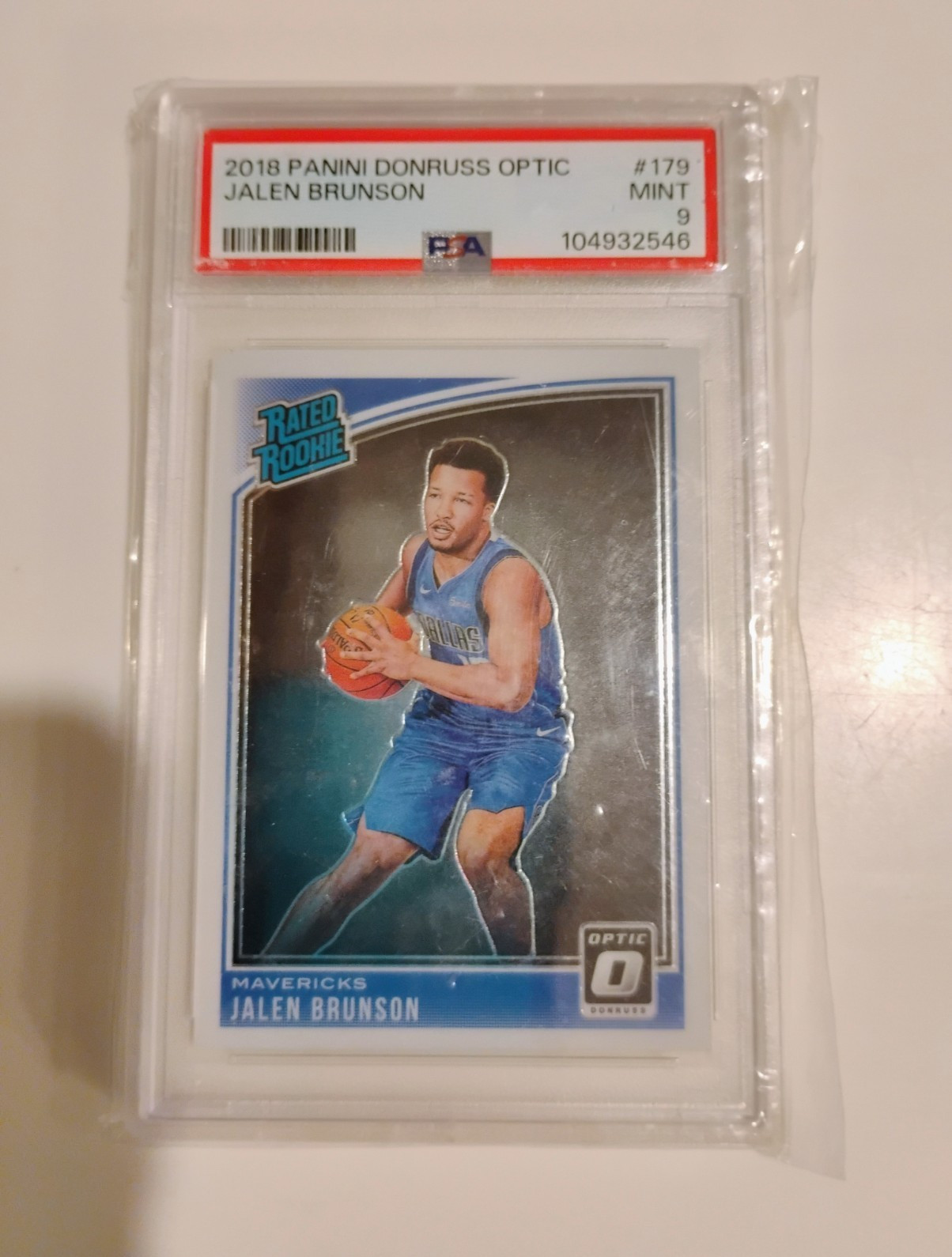 Panini Donruss Optic Jalen Brunson Mavericks Rated Rookie #179 PSA 9