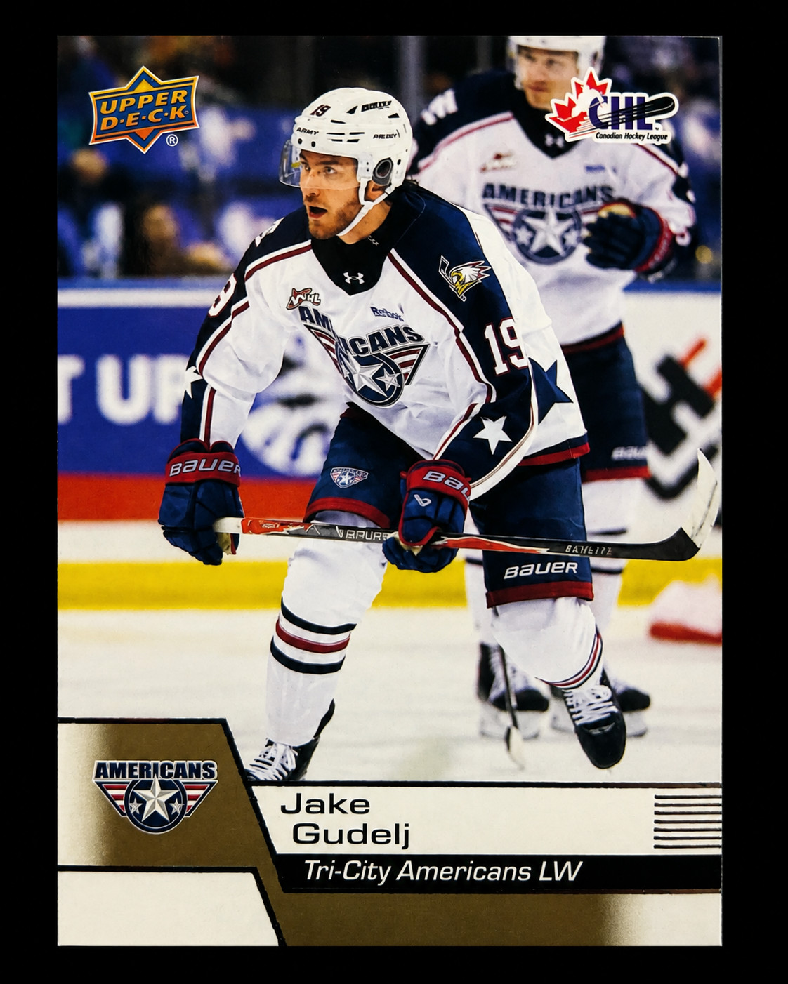 2025-26 Upper Deck CHL Jake Gudelj #197 Gold Parallel Tri-City Americans