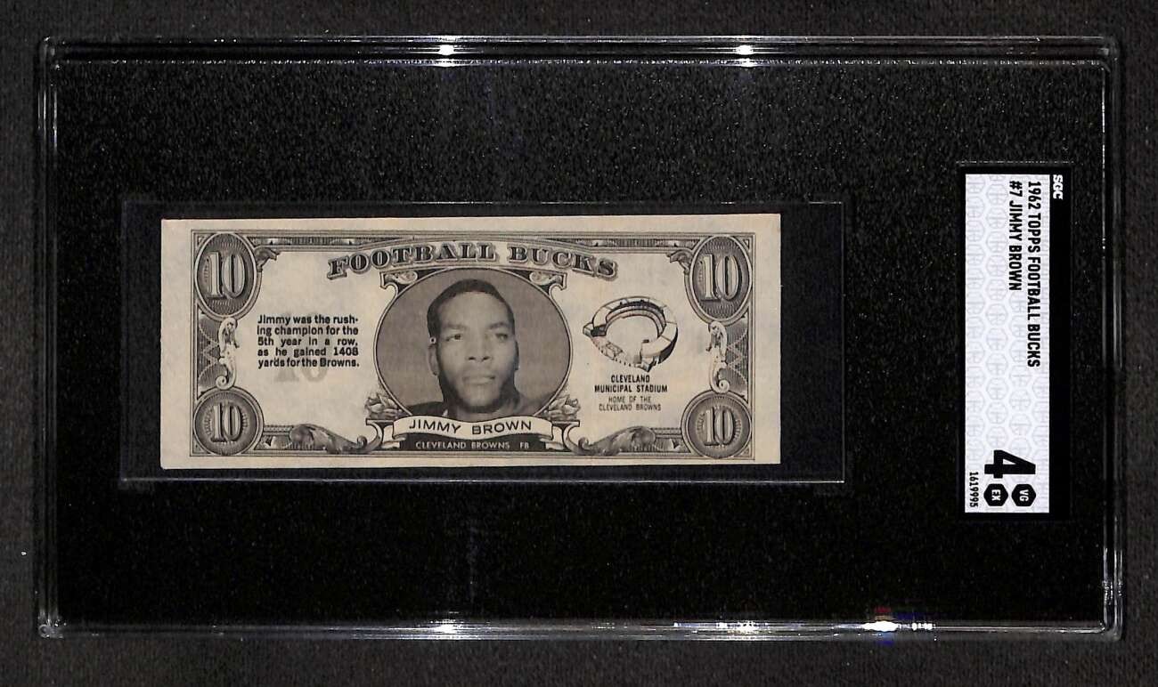 1962 Topps Bucks #7 Jim Brown HOF SGC 4 VGEX B105749