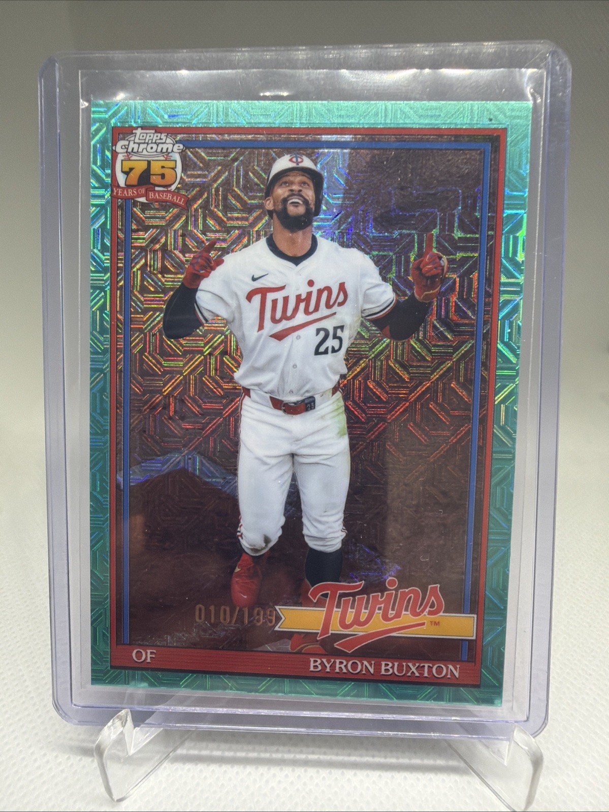 2026 Topps Series 1 Byron Buxton 91C-65 1991 Topps Silver Pack Aqua Mojo /199