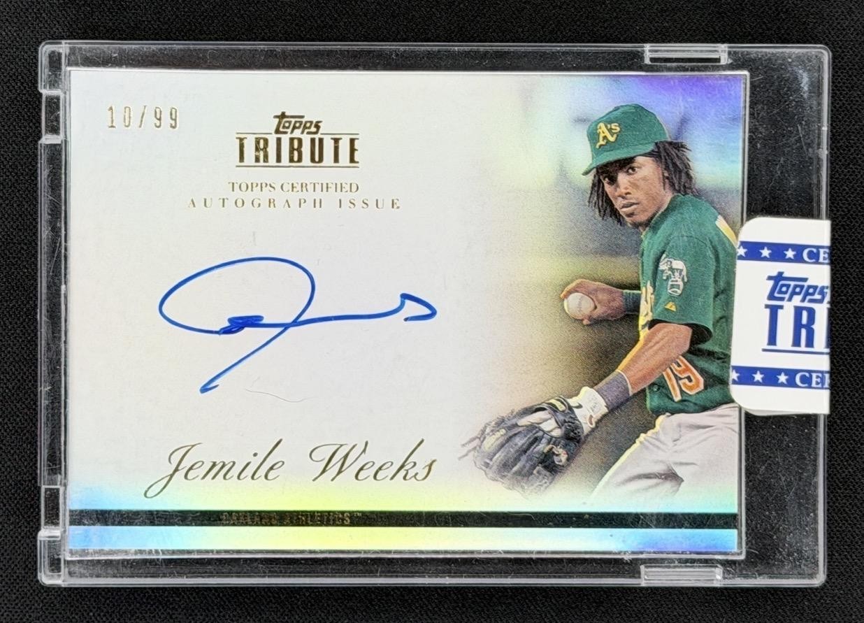 2012 Topps Tribute Auto /99 Jemile Weeks #TA-JWK Rookie Auto RC