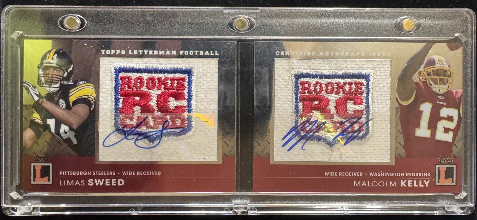 2008 Topps Letterman #DAB-SK RPA Booklet Sweed/ Steelers, Kelly/Redskins 04/10