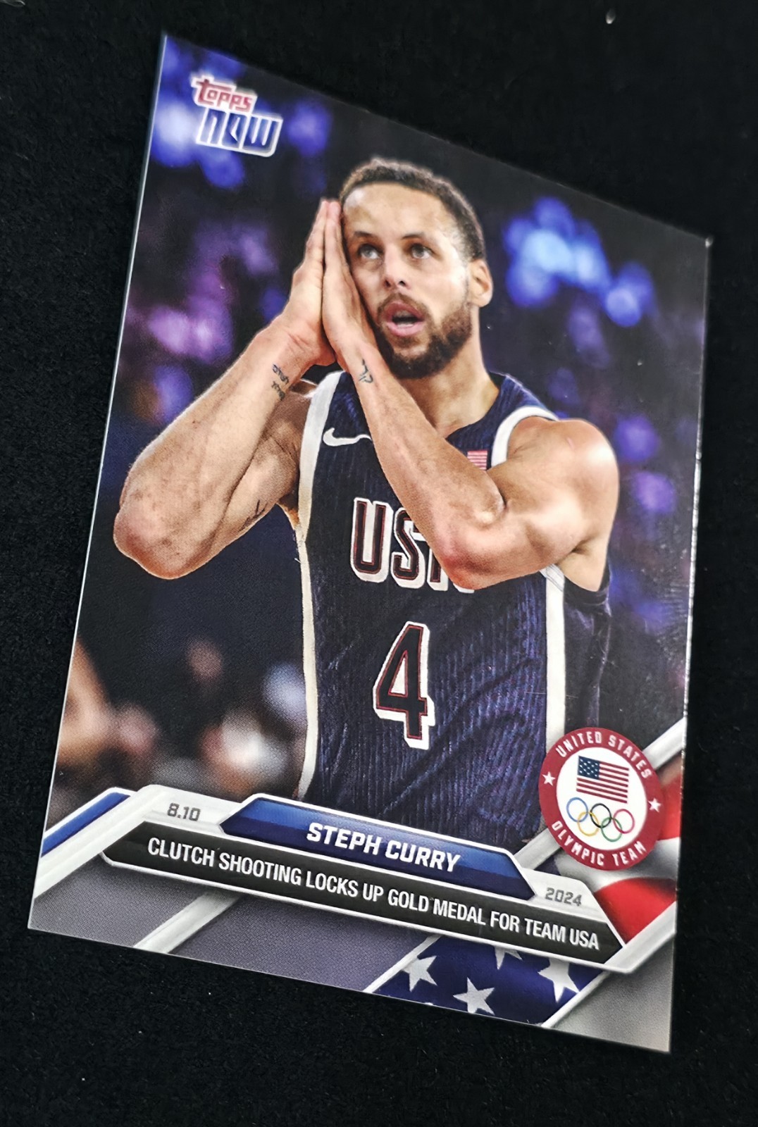Steph Curry 2024 Topps Now #27 Team USA Olympic Gold Medal Basketball 🏀