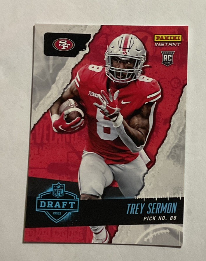 2021 Panini Instant Trey Sermon Draft Night #30 Rookie Card /883 49ers