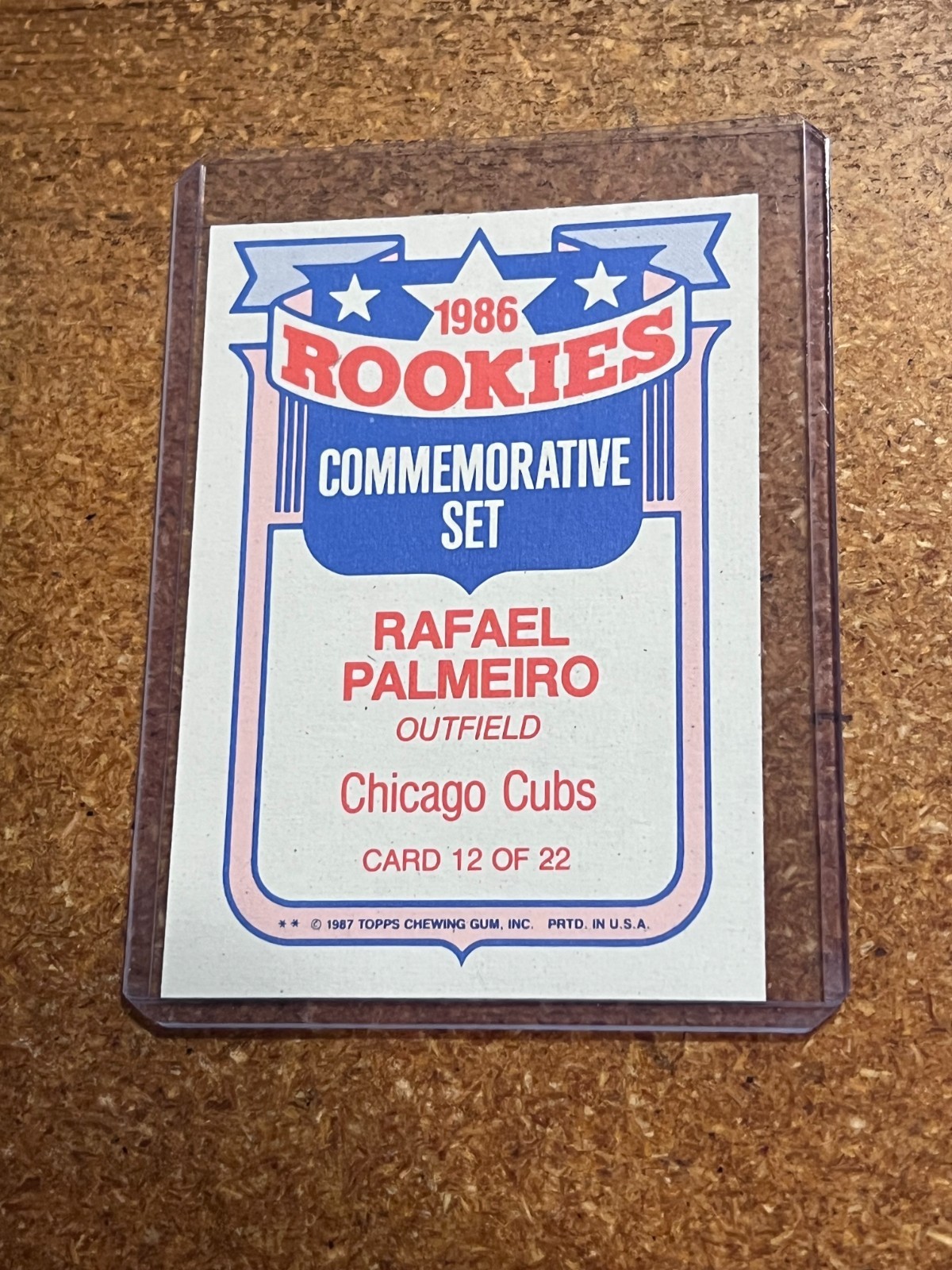 1986 Topps Baseball Glossy Rookies Commemorative Set # 12 Rafael Palmeiro