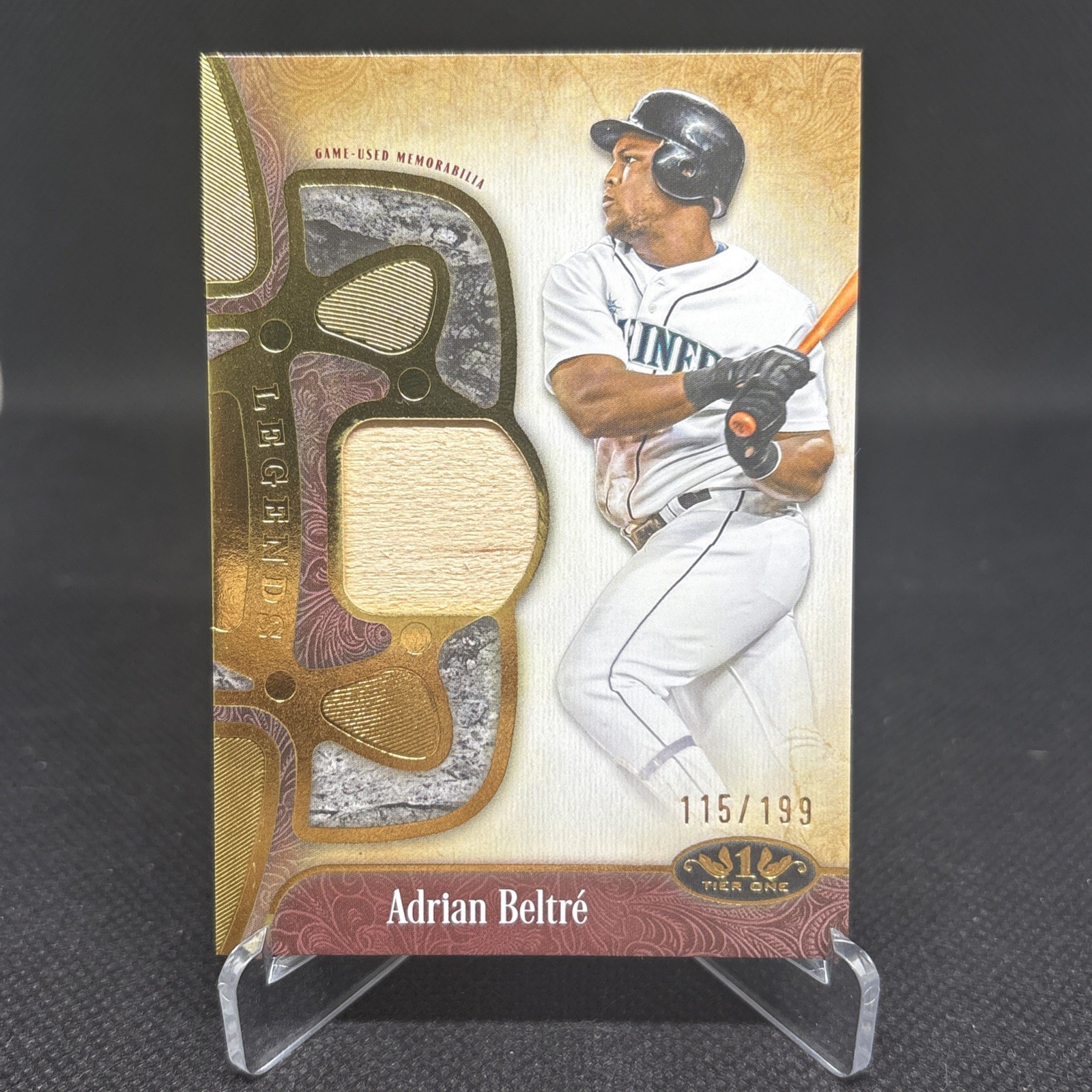 2026 Topps Tier One Adrian Beltre Legend Relic Game Used Bat /199 Mariners