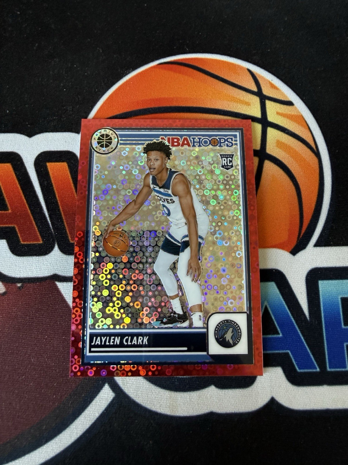 2023-24 Premium Stock Jaylen Clark Red Disco Prizm /149 #189 Timberwolves