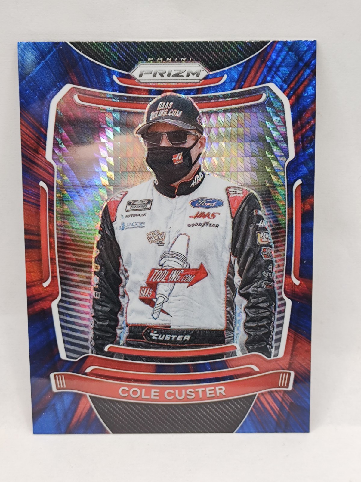 2021 Panini Prizm NASCAR Racing RED & BLUE HYPER Prizm COLE CUSTER #49 Card