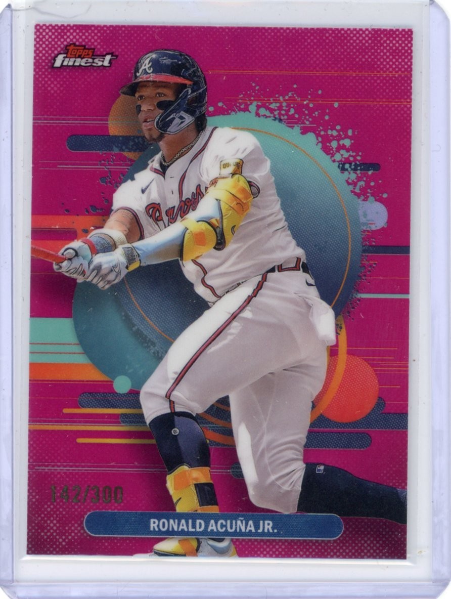 2025 Topps Finest Ronald Acuna Jr #123 Pink Refractor /300 Atlanta Braves