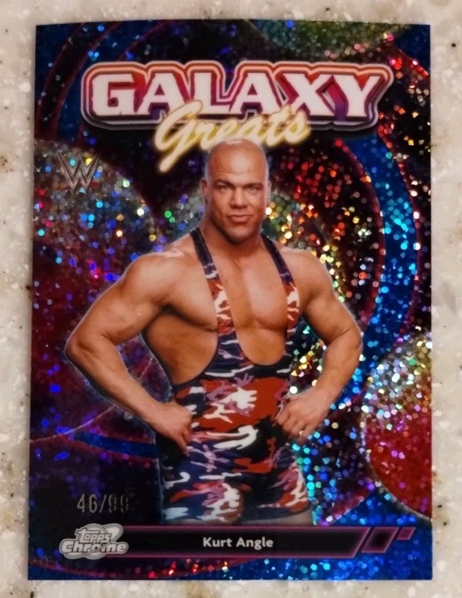 2026 Topps Cosmic Chrome WWE Galaxy Greats Blue Moon Refractor Kurt Angle #49/99