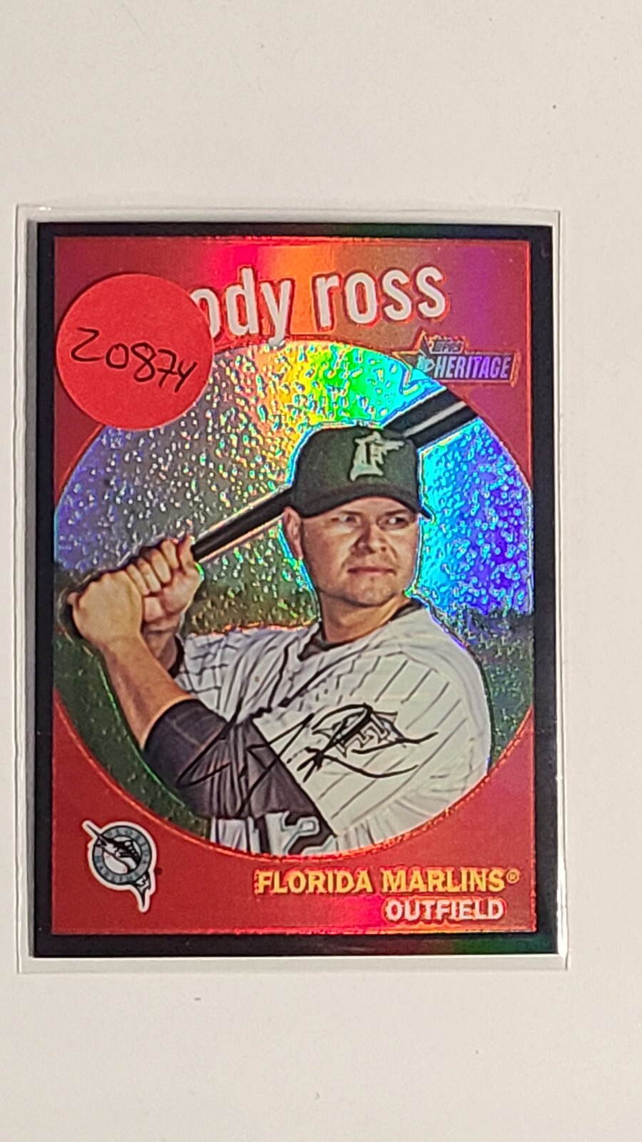 2008 Topps Heritage High Number Chrome Black Border Refractor /59 Cody Ross